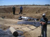 Construction of copper PLS ponds for dump leaching